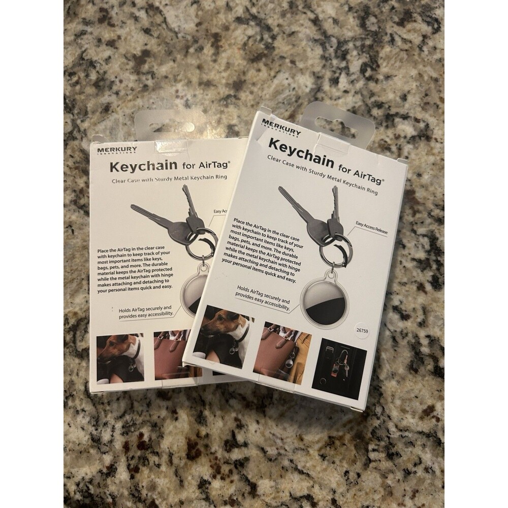 Tracker Tags-4 Pack Work with Apple Find My (iOS Only) Plus 4 Keychains - Picture 7 of 11